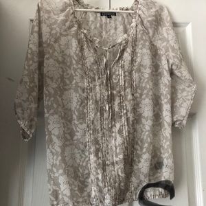 Sheer flowered shirt